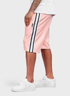 Panelled Luxe Track Shorts - Baby Pink