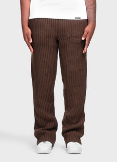 Heavyweight Knitted Joggers - Brown