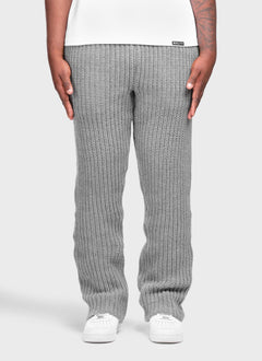 Heavyweight Knitted Joggers - Grey