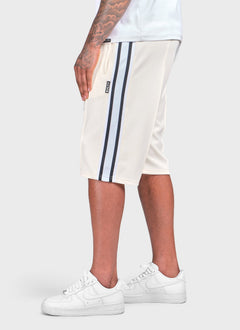 Panelled Luxe Track Shorts - Ivory