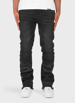 Vintage Flare Wave Jeans – Schwarz