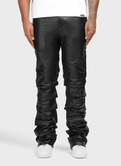 Vintage Flare Tacked Wax Jeans - Black