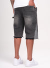 Vintage Flare Denim Shorts - Black