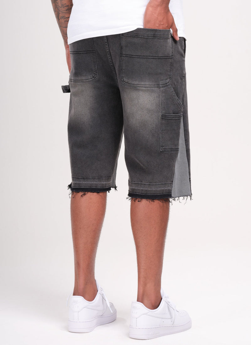 Vintage Flare Denim Shorts - Black