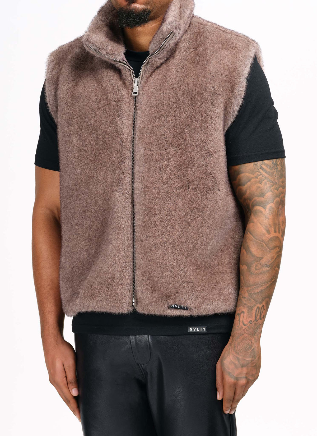 Fur Vest - Taupe