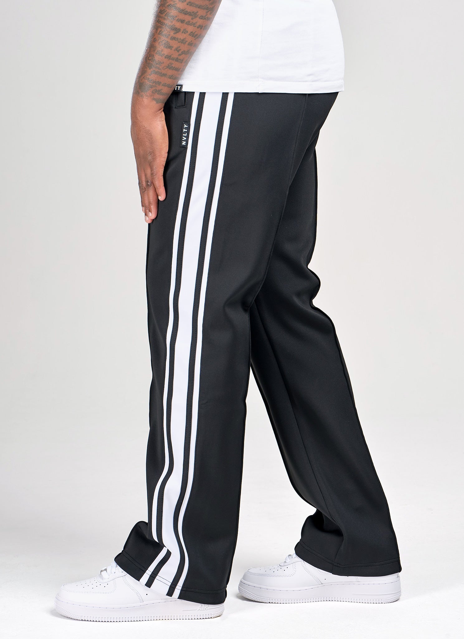 Panelled Luxe Track Pants - Black