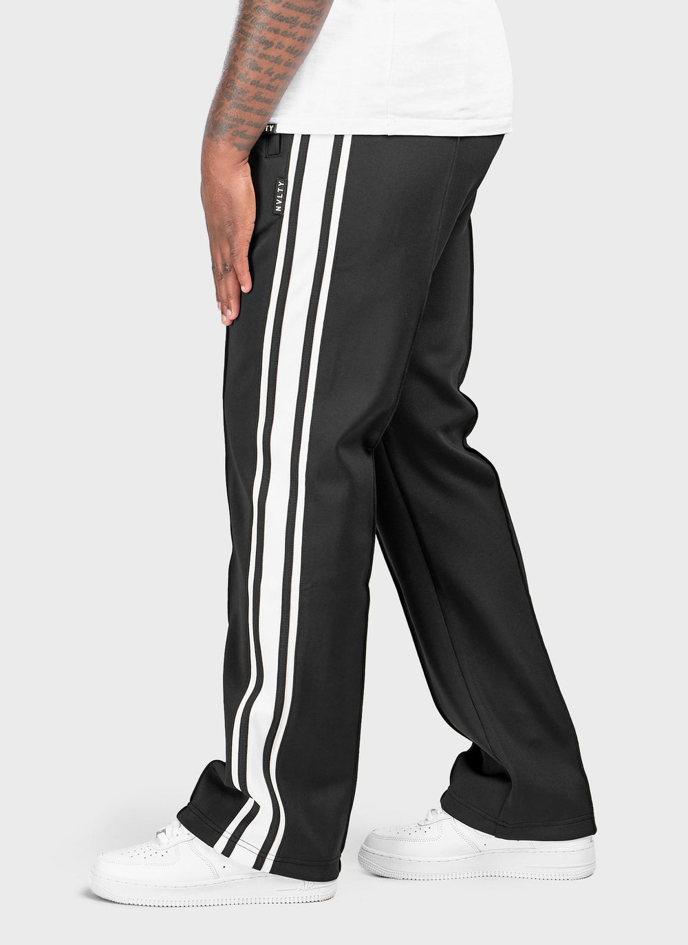 Panelled Luxe Track Pants - Black