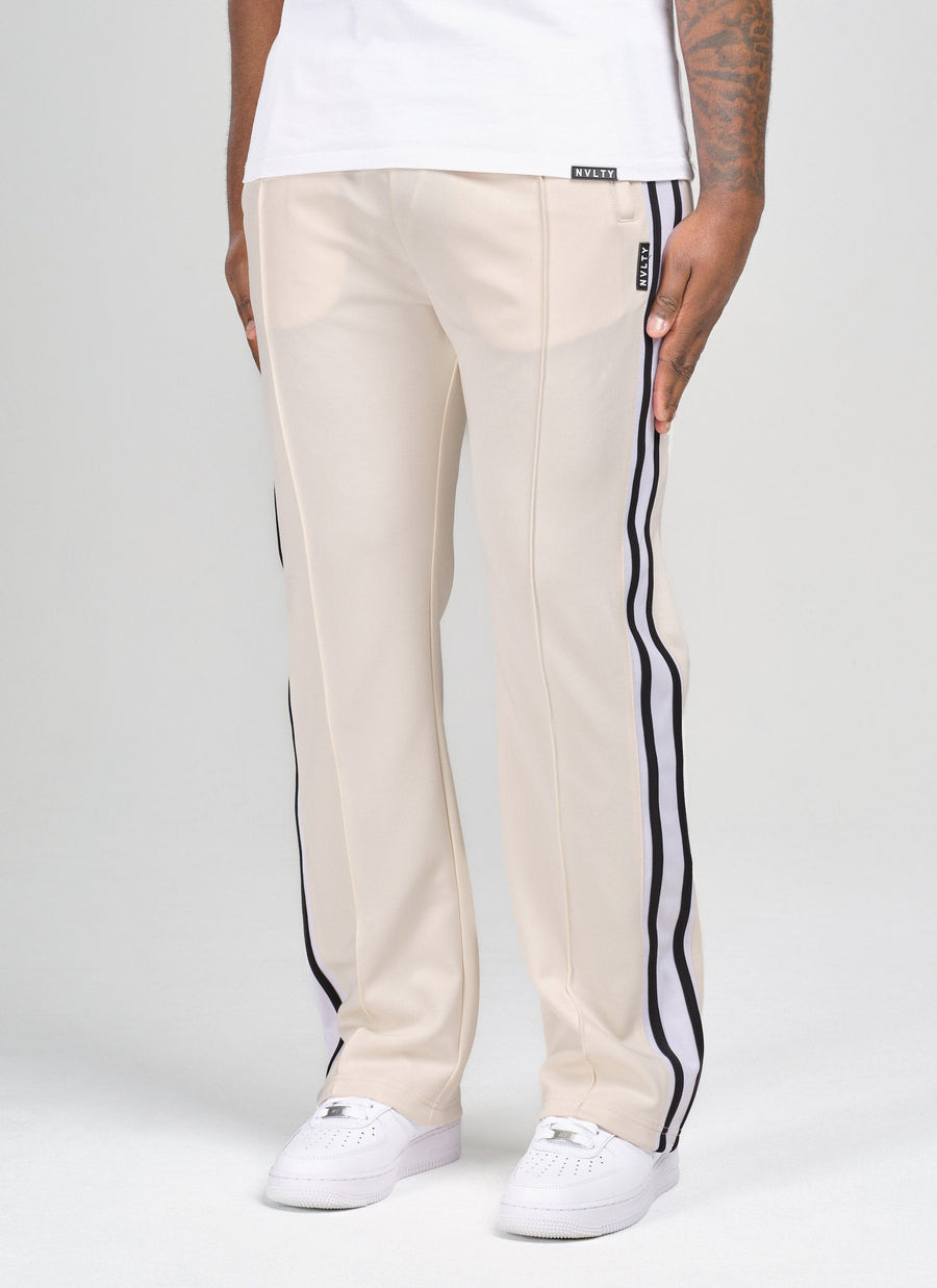Panelled Luxe Track Pants - Ivory