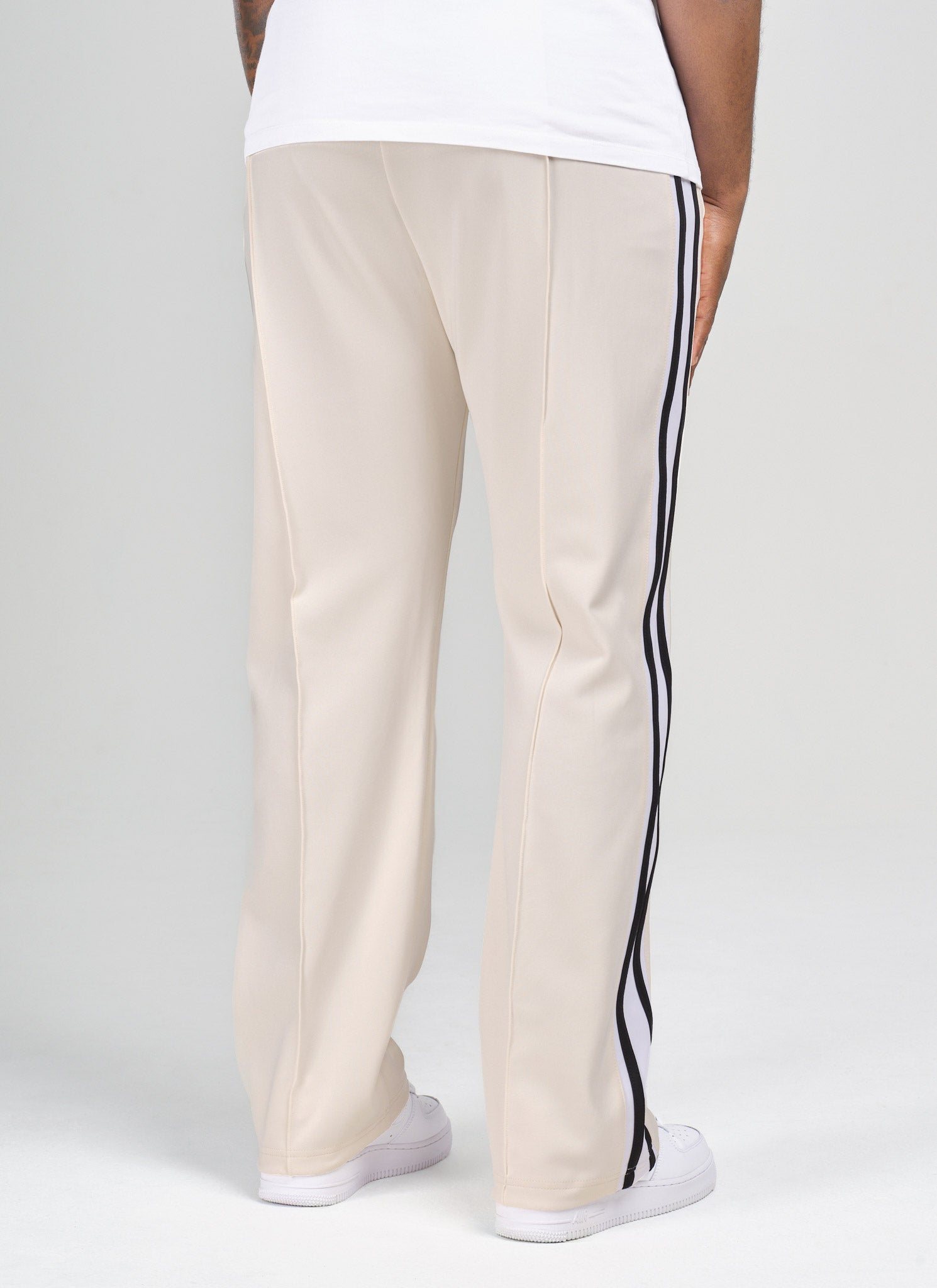 Panelled Luxe Track Pants - Ivory