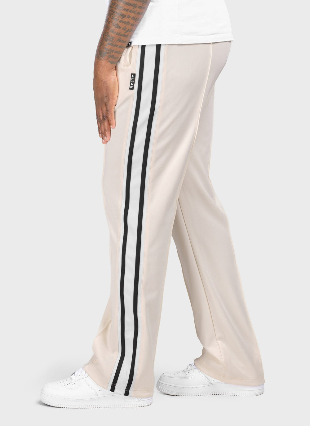 Panelled Luxe Track Pants - Ivory
