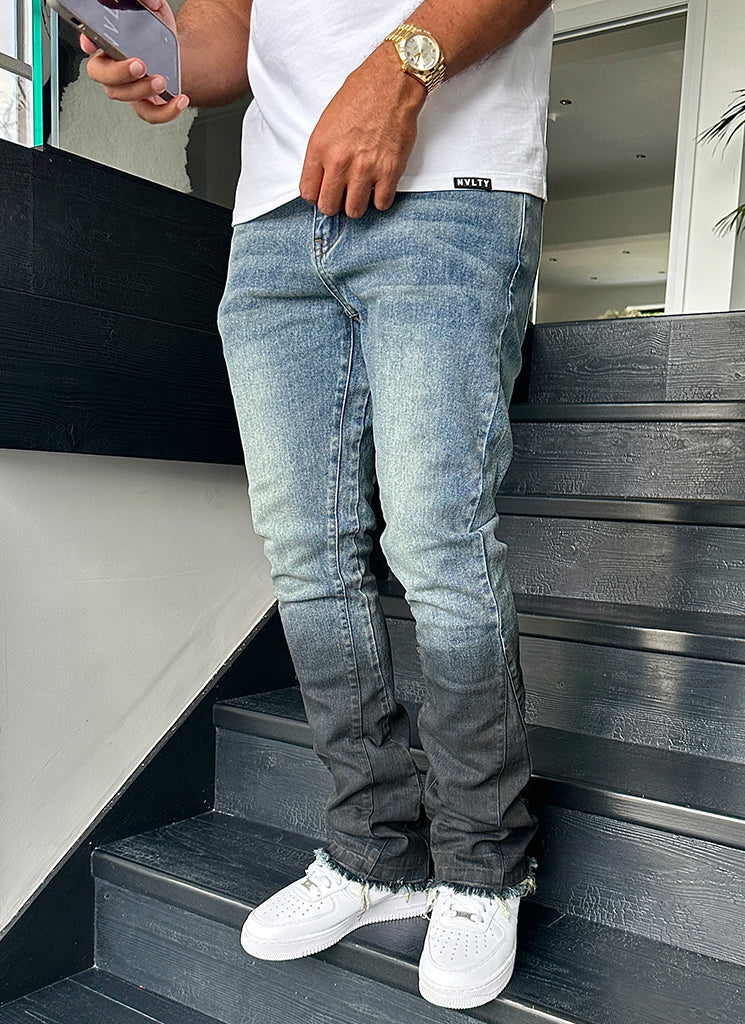 Vintage Flare Deep Fade Jeans - Blue