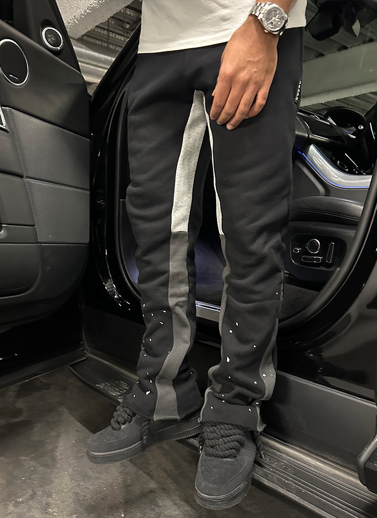 Pantalon de jogging évasé Vintage Paint - Noir