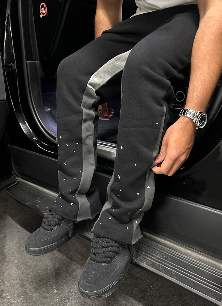 Pantalon de jogging évasé Vintage Paint - Noir