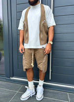 Vintage Zipper Cargo Shorts - Mocha