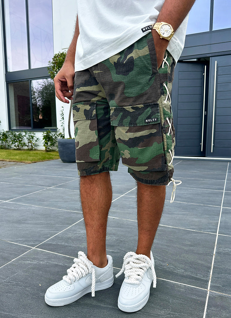 Vintage Lace Cargo Shorts - Camo