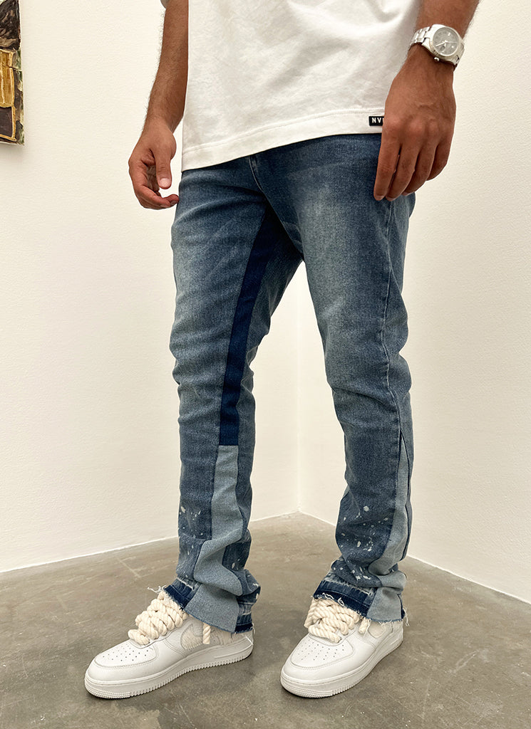 Vintage Flare Paint Jeans – Blau