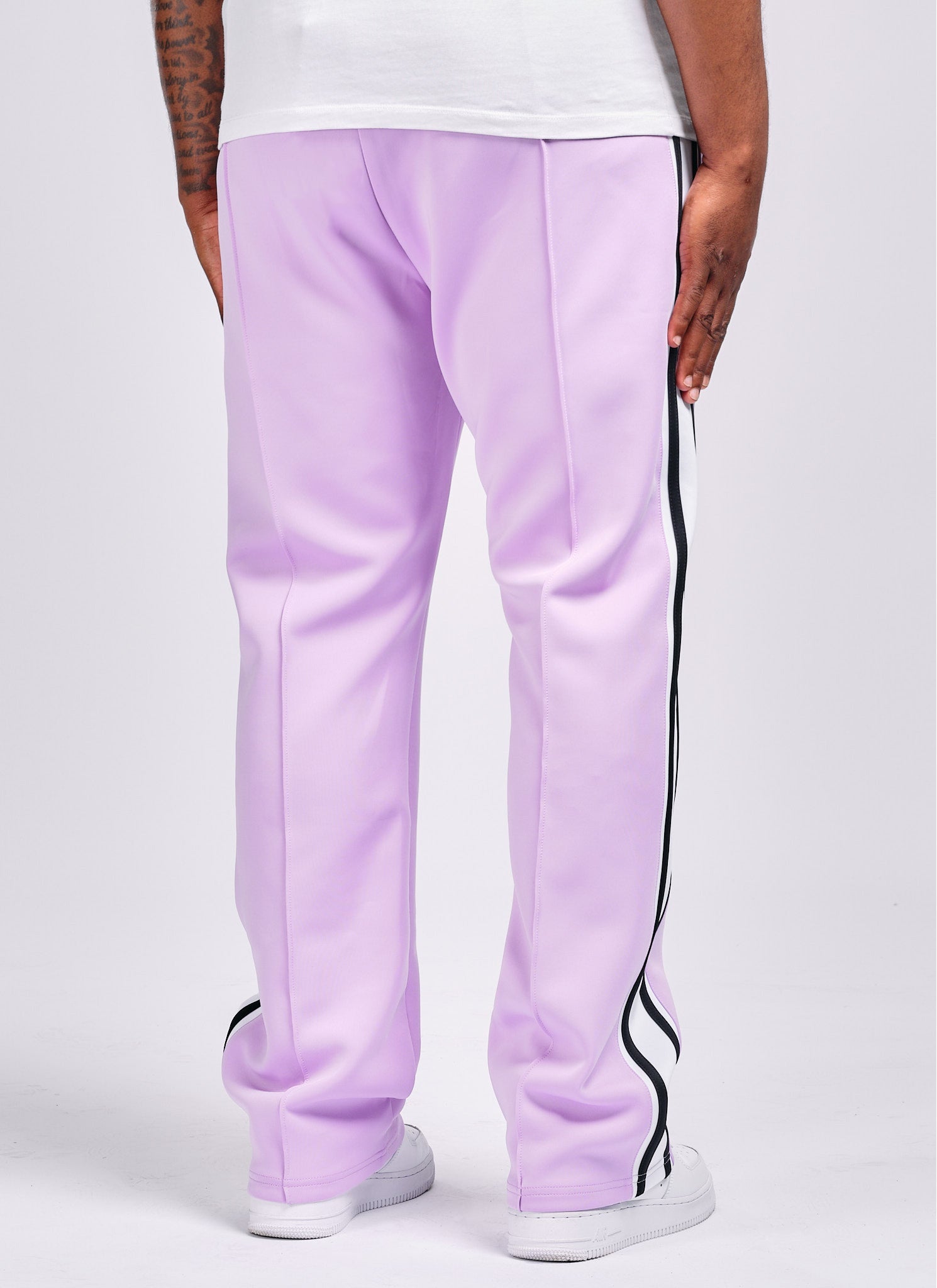 Panelled Luxe Track Pants - Purple