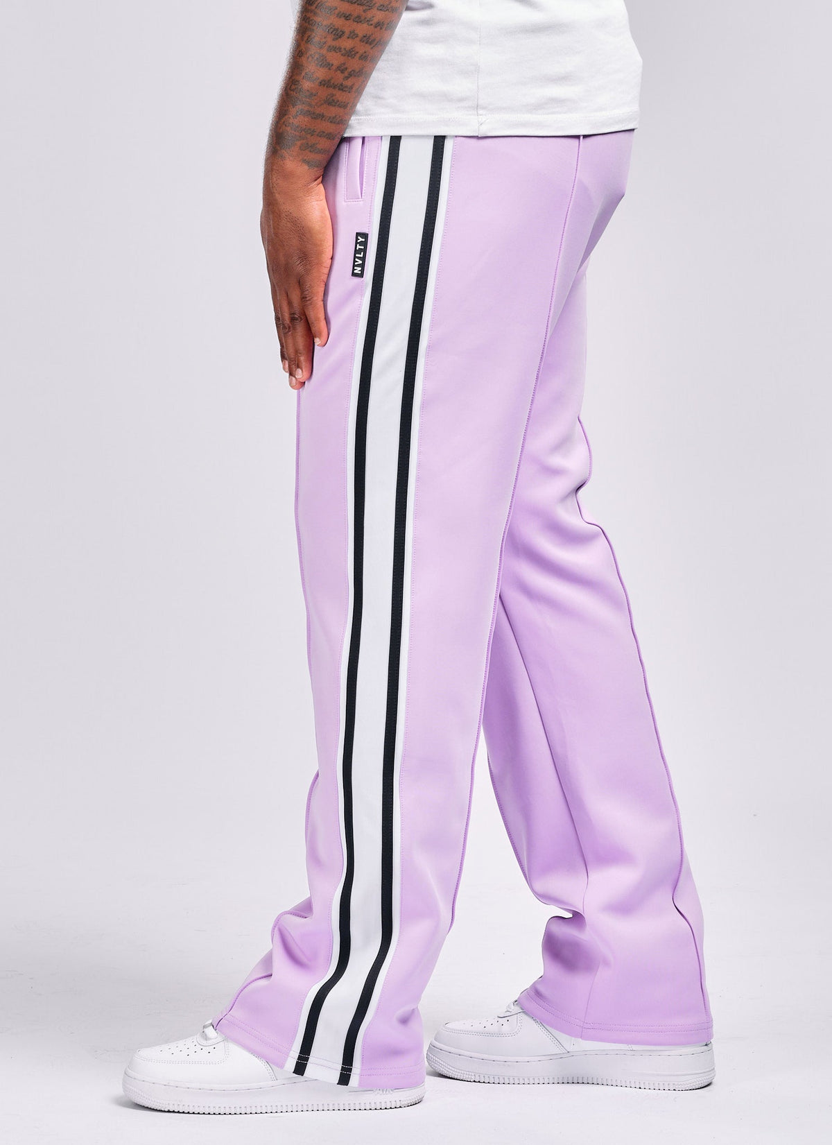 Panelled Luxe Track Pants - Purple
