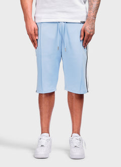 Panelled Luxe Track Shorts - Baby Blue