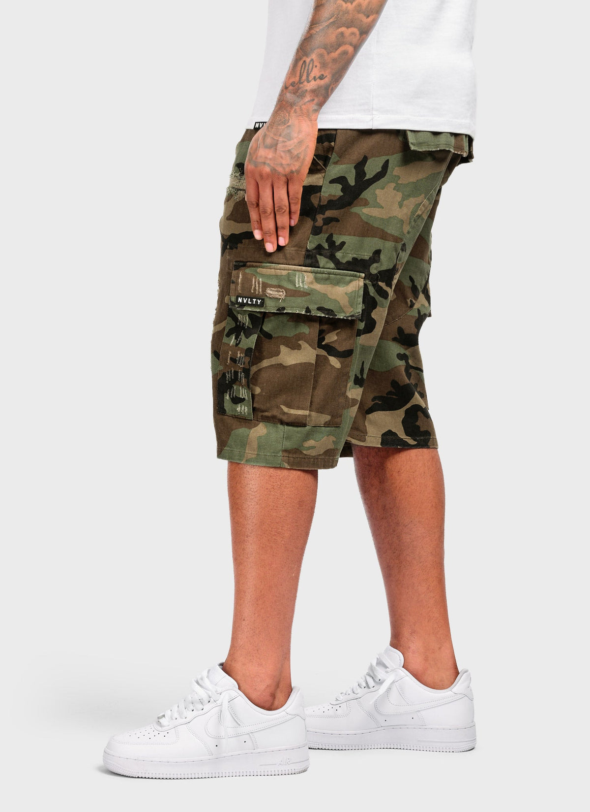 Vintage Repaired Cargo Shorts - Camo