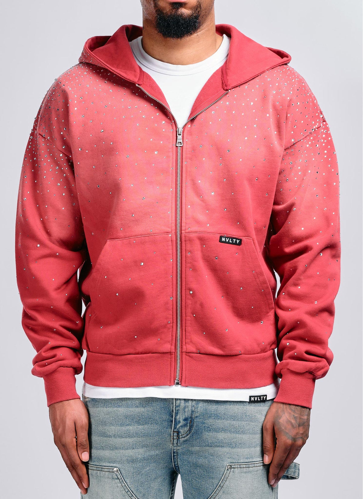 Vintage Flooded VVS Zip Hoodie - Red