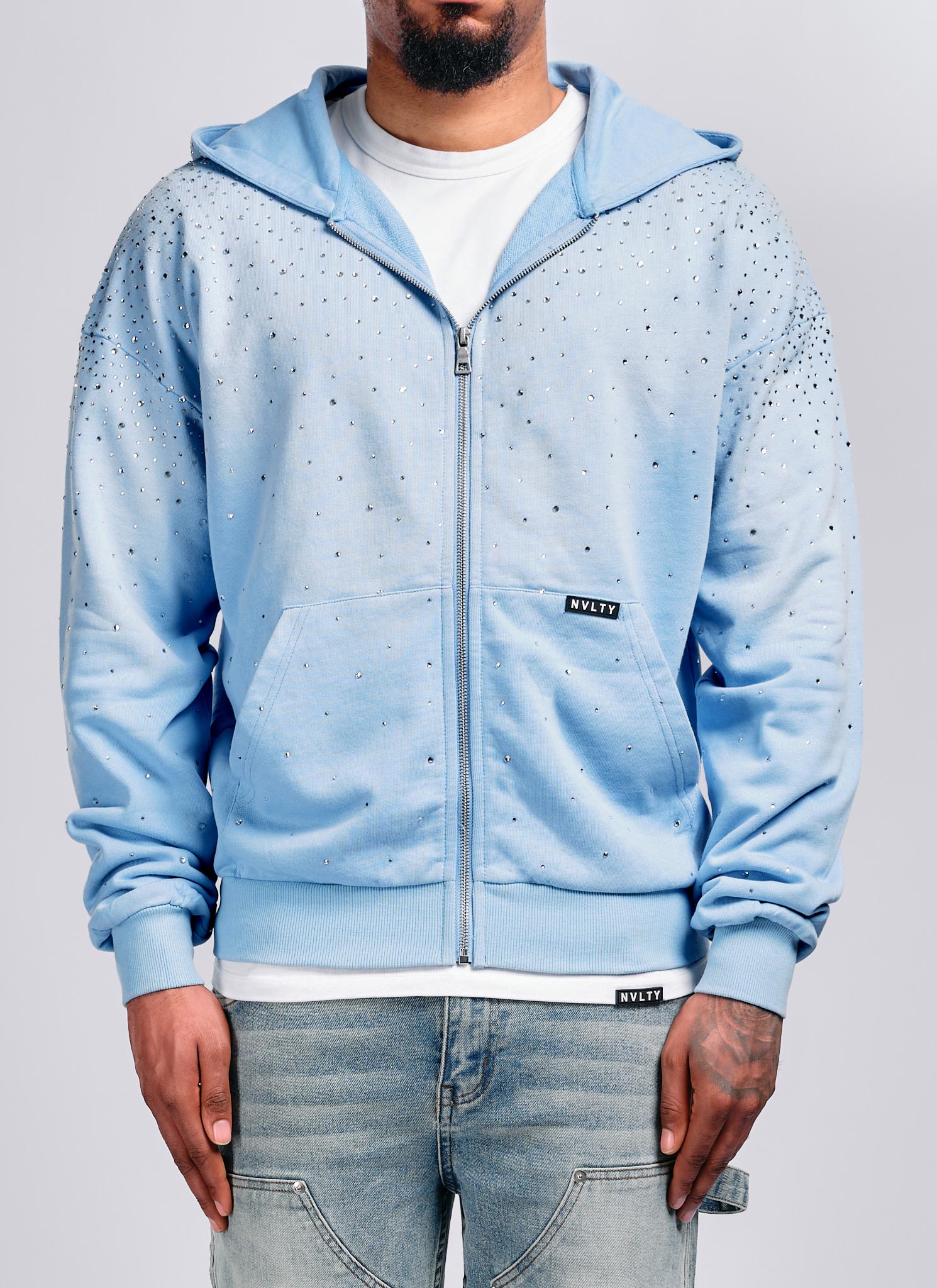 Vintage Flooded VVS Zip Hoodie - Baby Blue