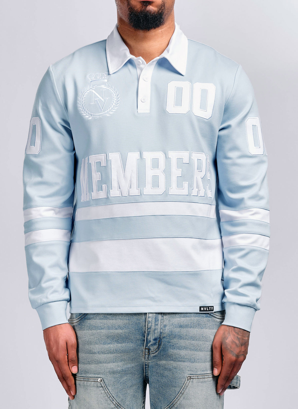Members Royal Rugby Shirt - Baby Blue