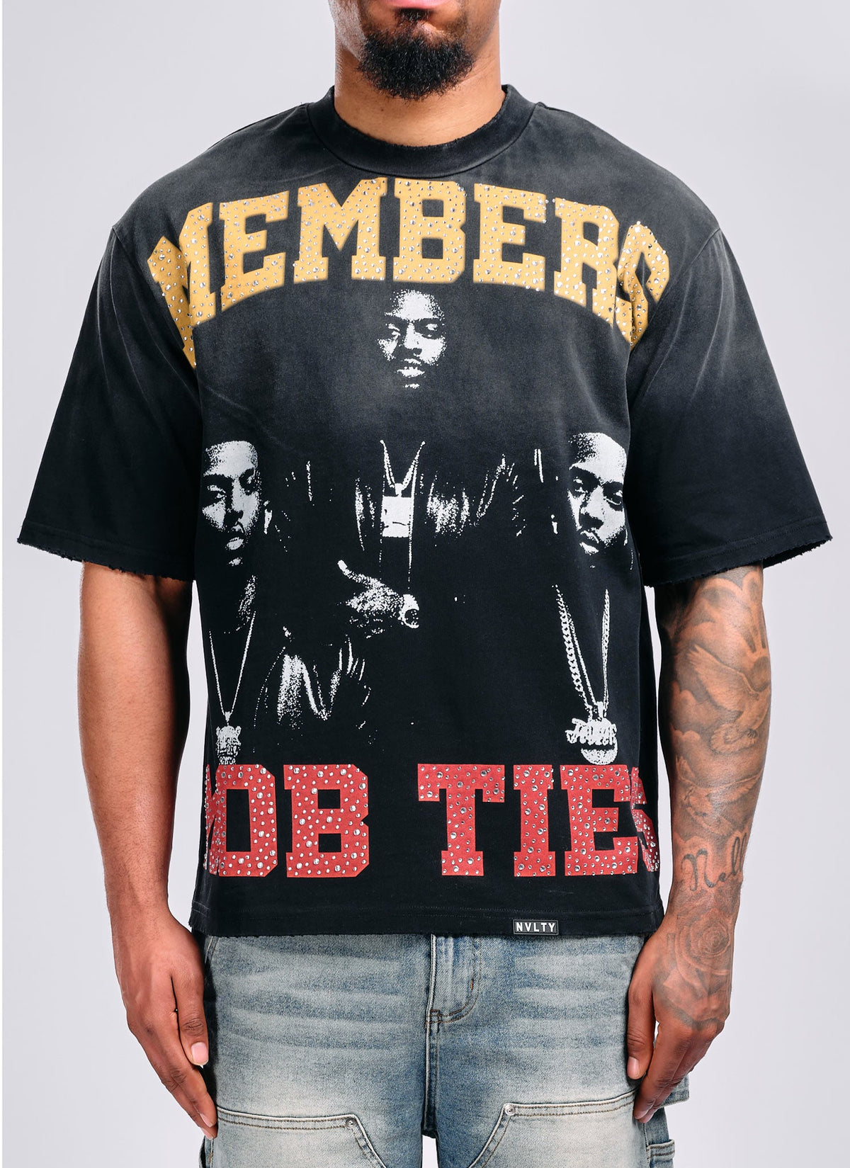 Members Mob Ties T-Shirt - Black