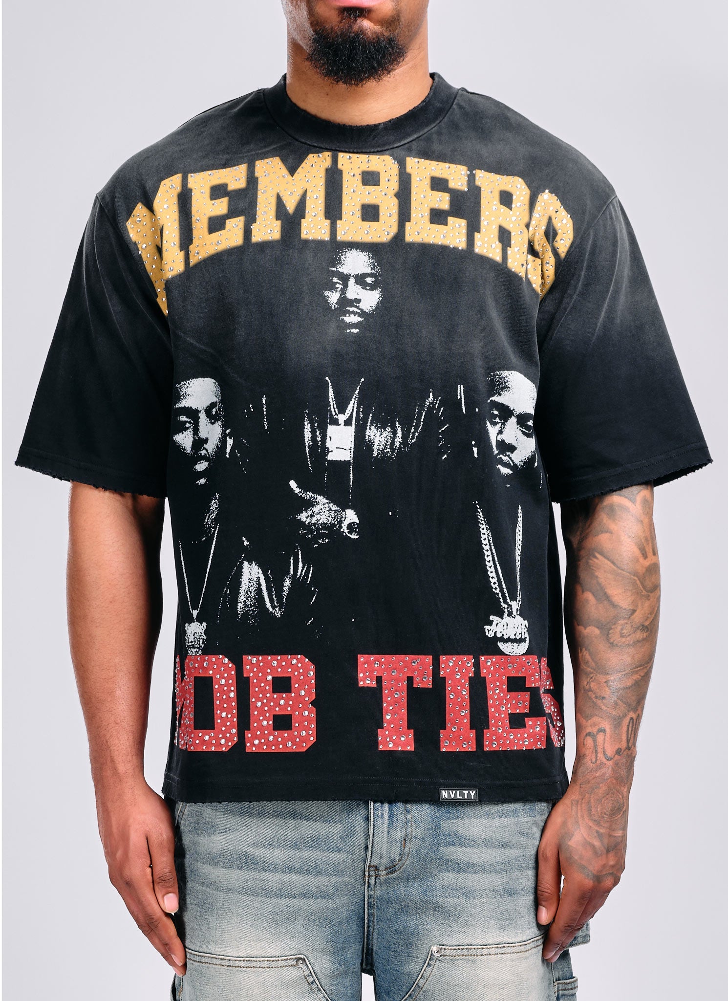 Members Mob Ties T-Shirt - Black