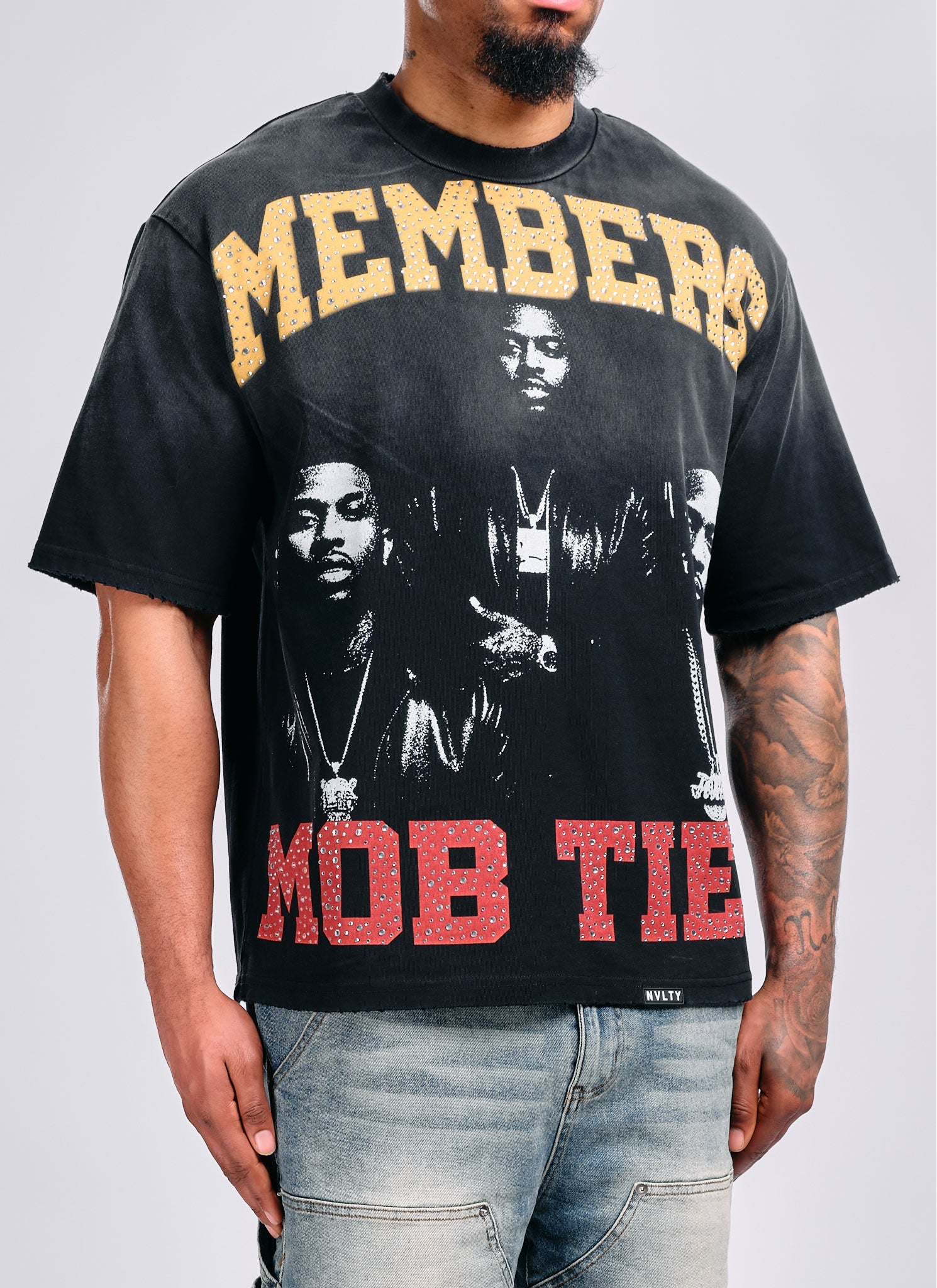 Members Mob Ties T-Shirt - Black