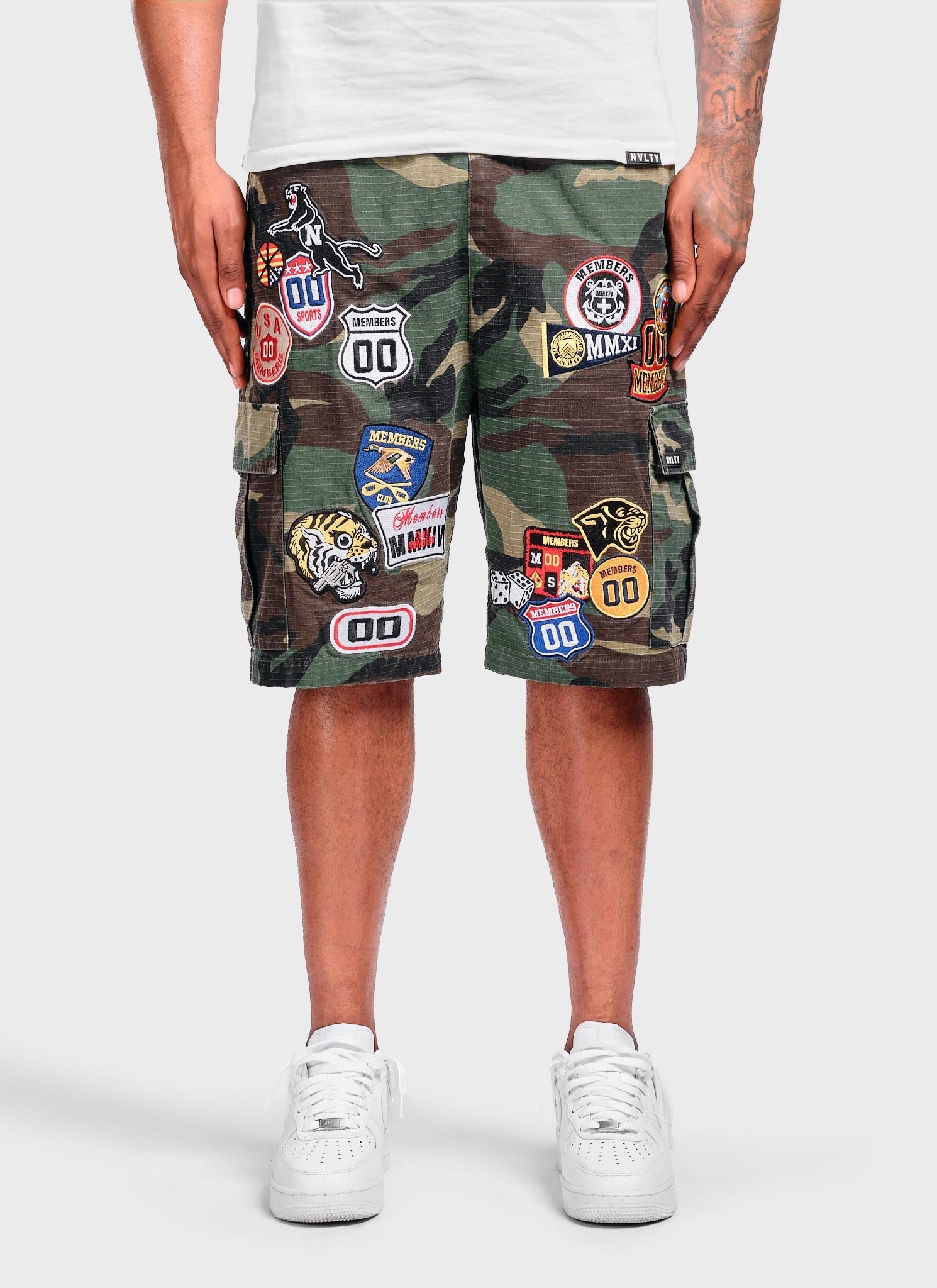 Vintage Patch Cargo Shorts - Camo