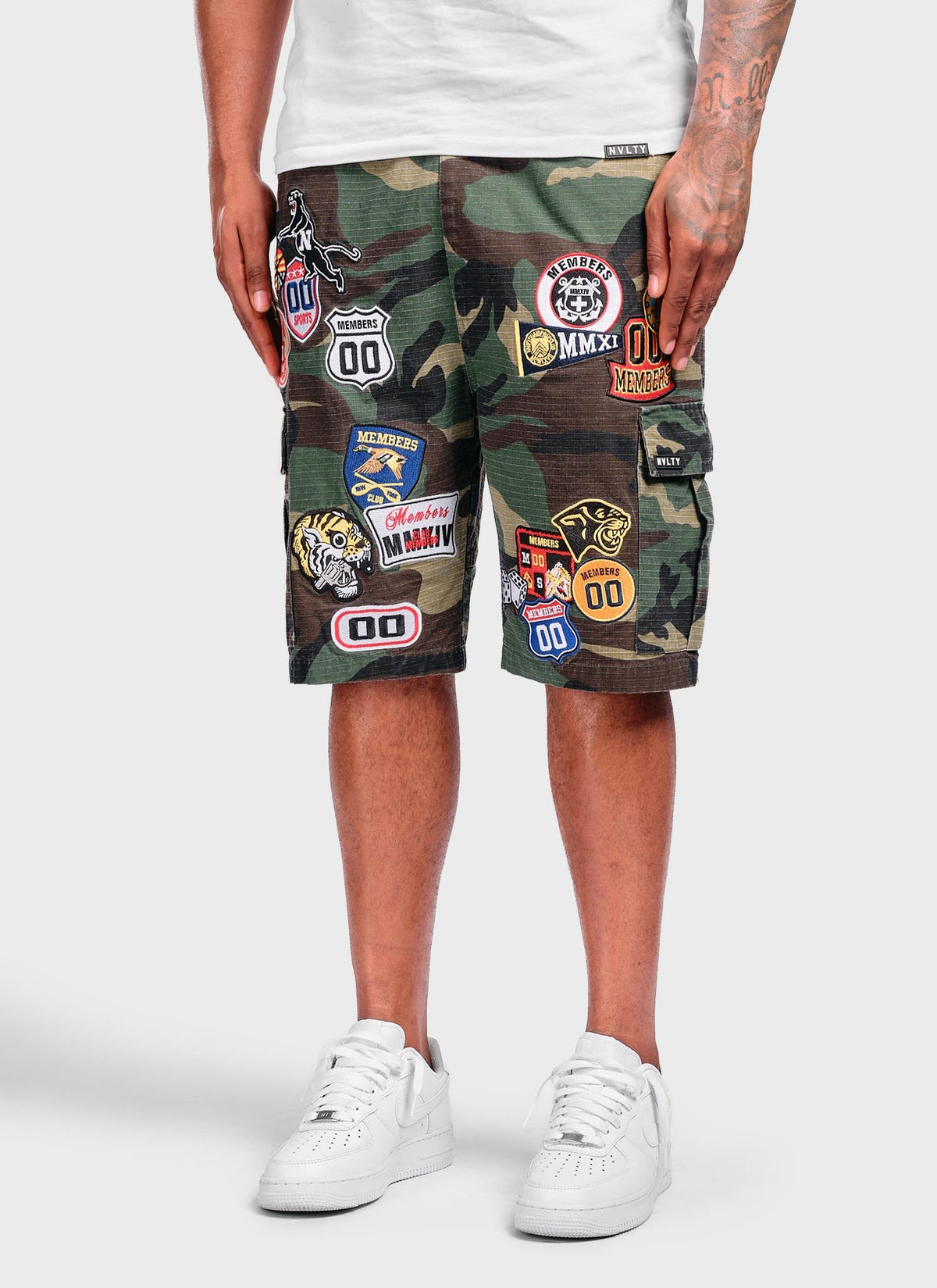Vintage Patch Cargo Shorts - Camo