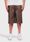 Vintage Heavyweight Leather Shorts - Brown