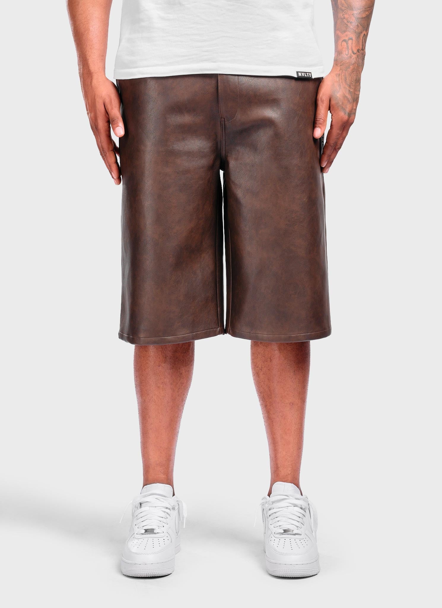 Vintage Heavyweight Leather Shorts - Brown