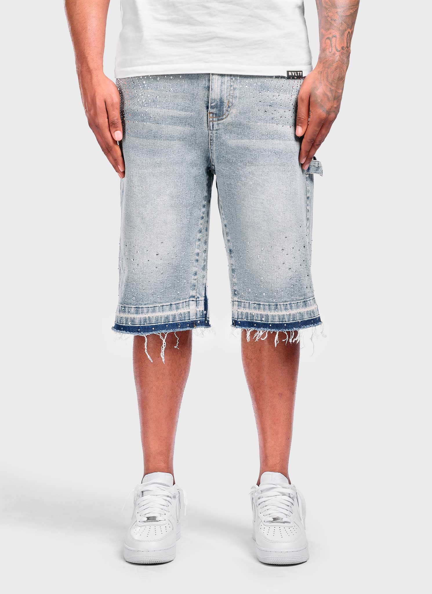 Vintage VVS Cluster Denim Shorts - Blue