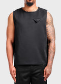 Twill Pocket Square Sleeveless - Black
