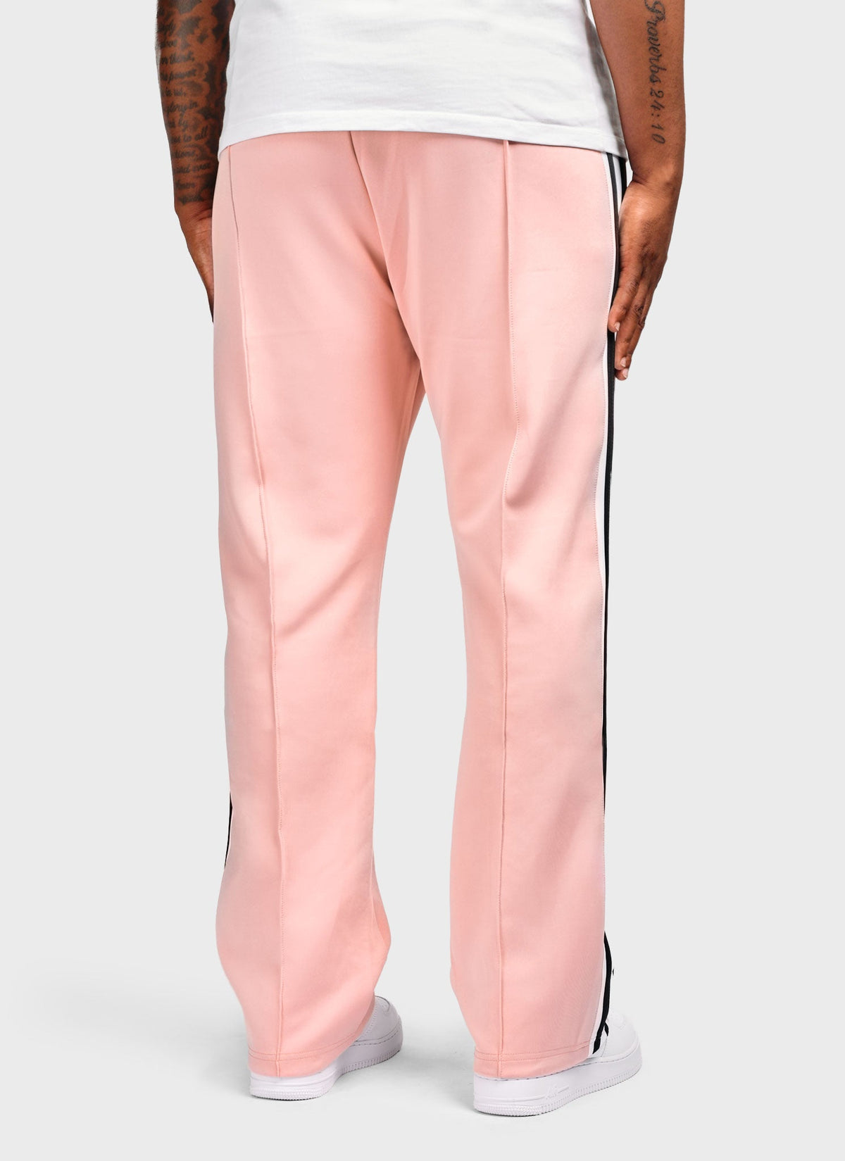 Panelled Luxe Track Pants - Baby Pink
