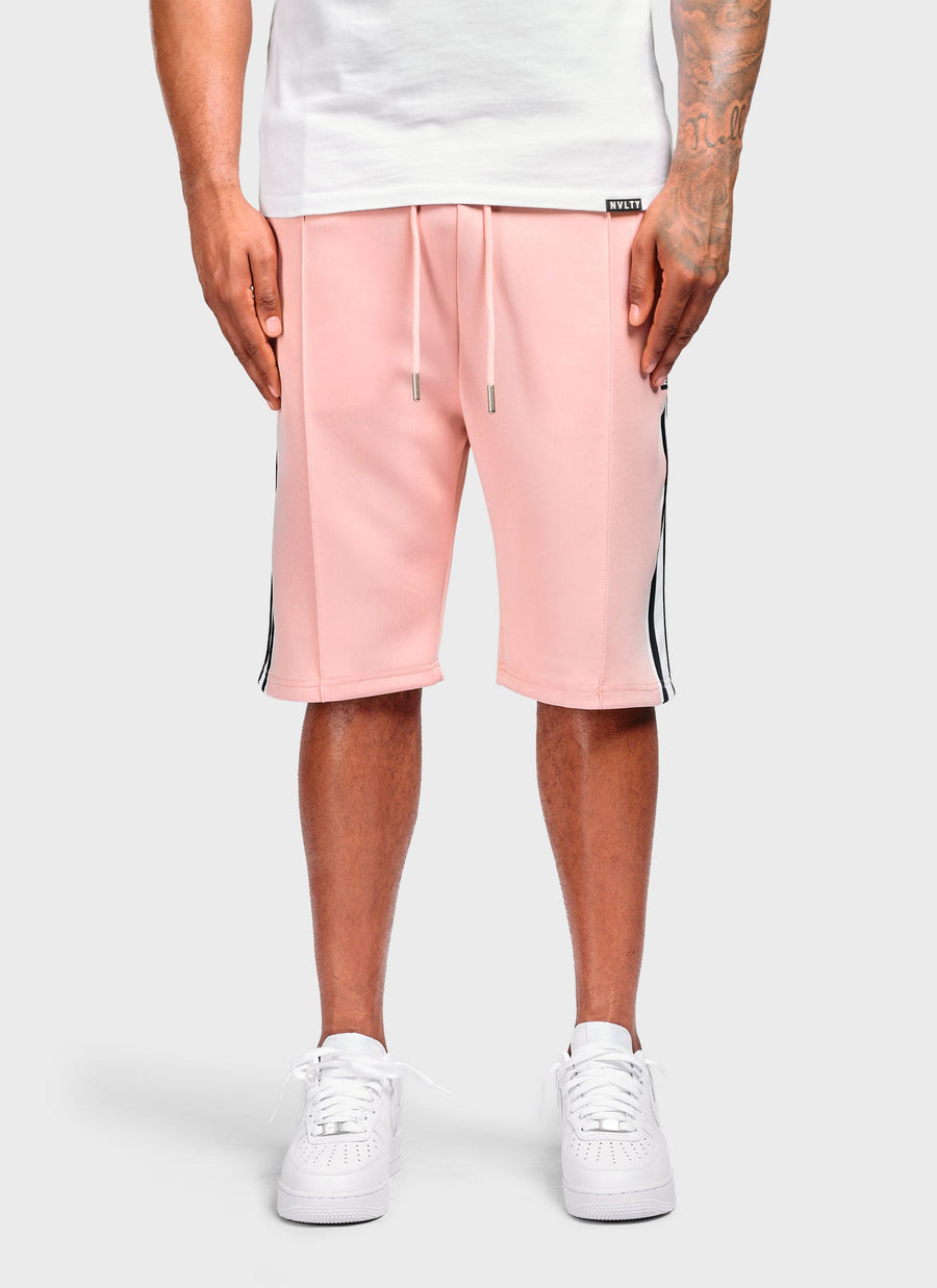 Panelled Luxe Track Shorts - Baby Pink