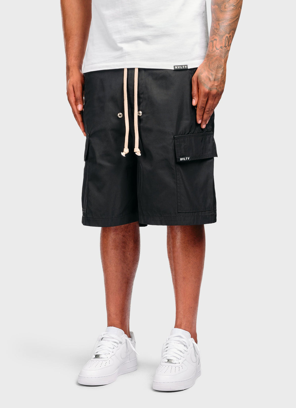 Nylon Cargo Shorts - Black