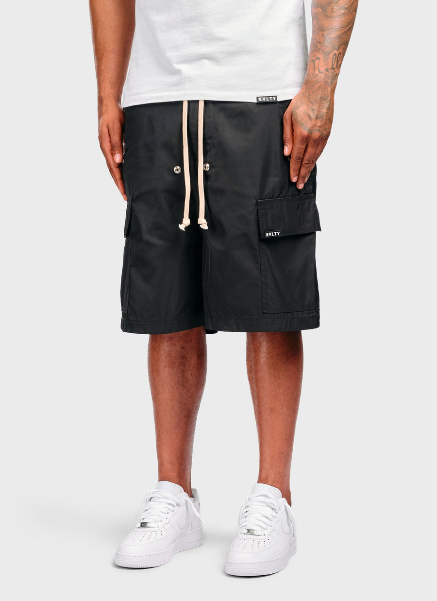 Nylon Cargo Shorts - Black
