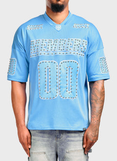 Members Studded Jersey - Baby Blue