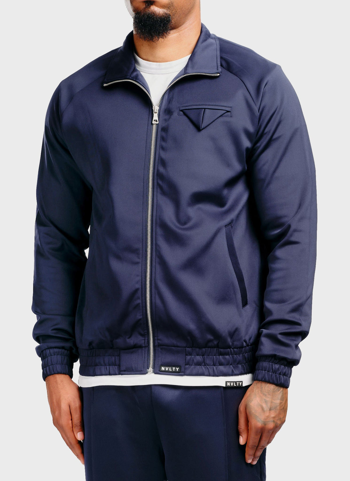 Pocket Square Track Jacket - Navy