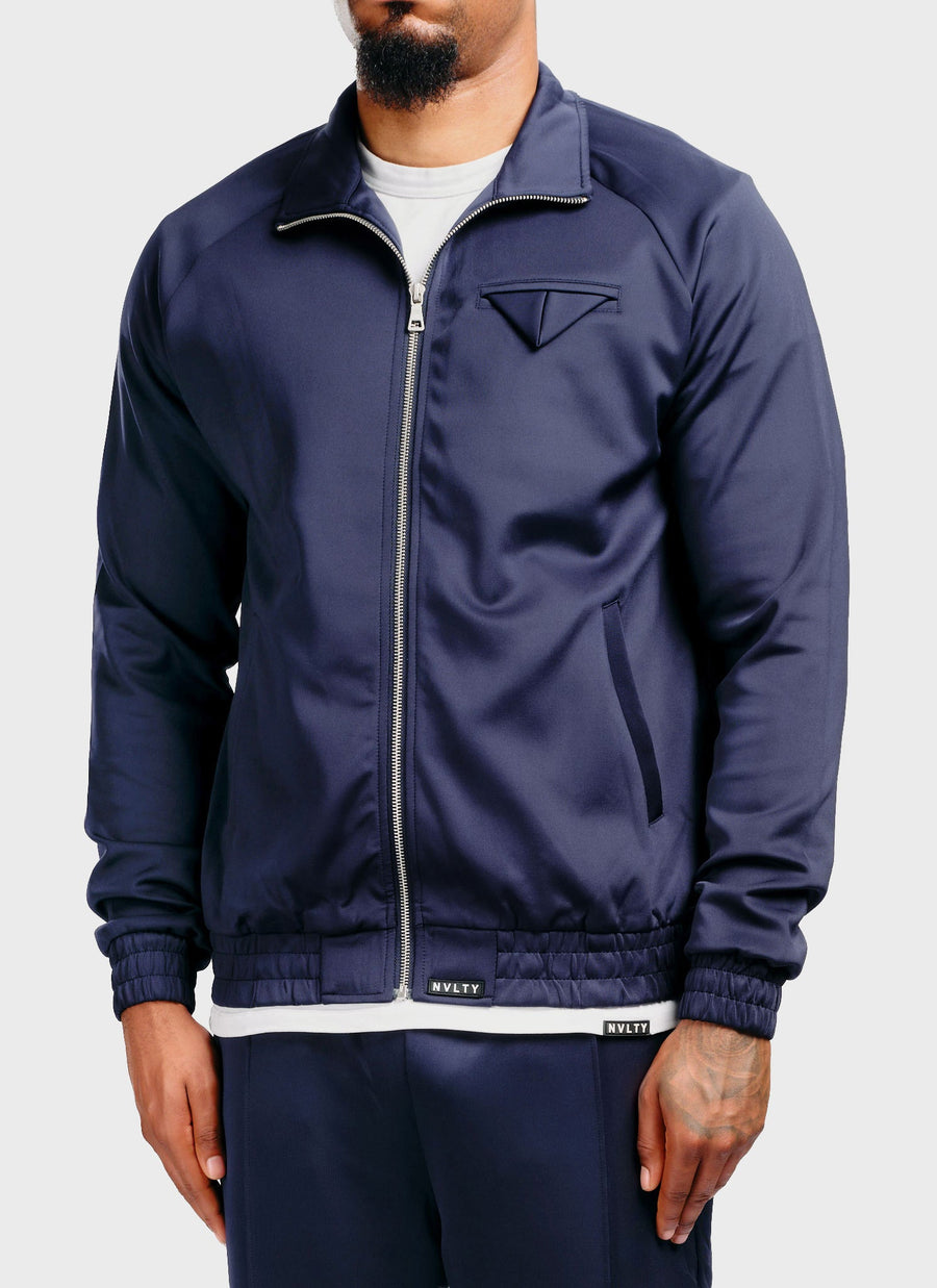 Pocket Square Track Jacket - Navy
