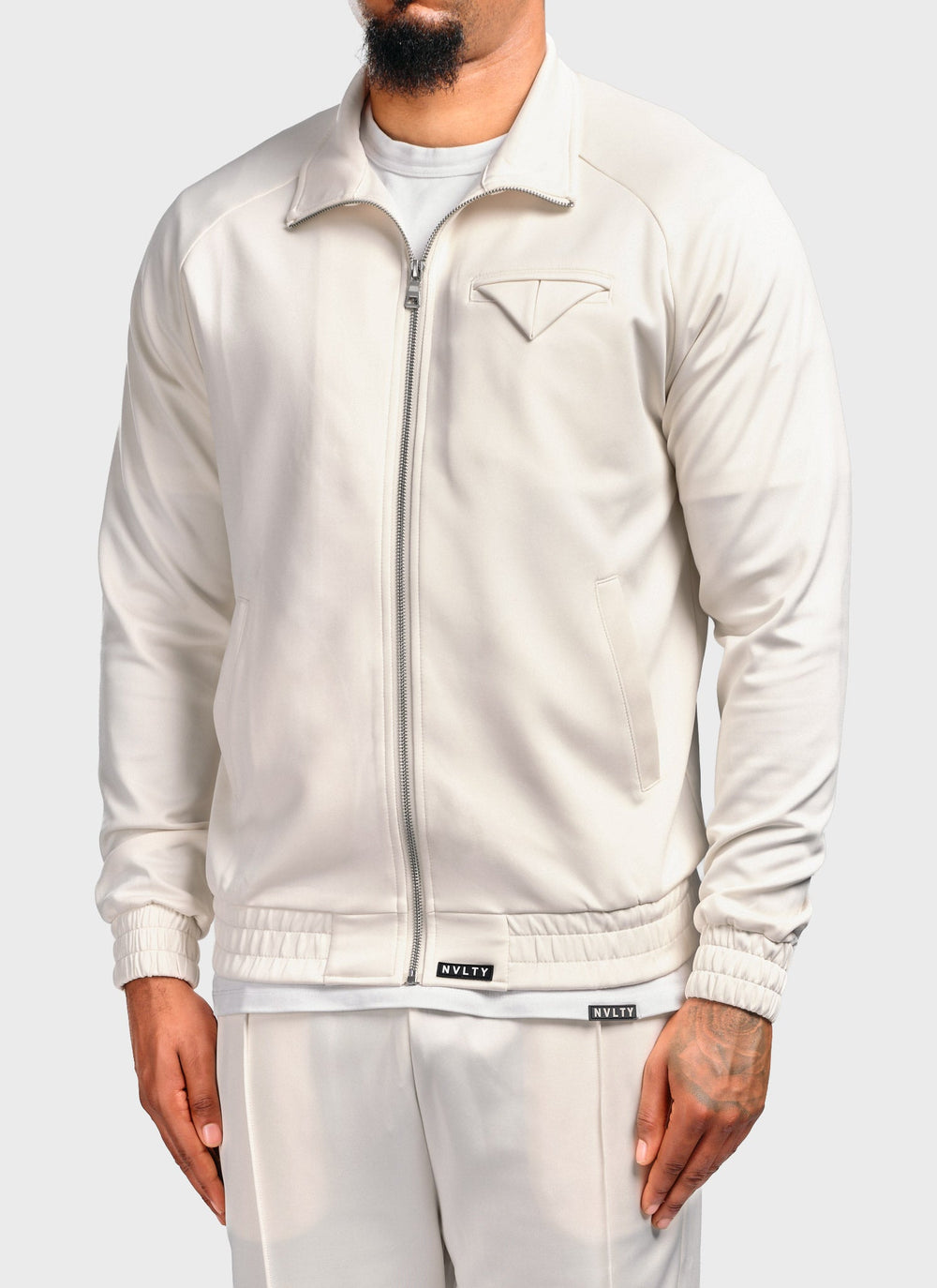 Pocket Square Track Jacket - Ivory