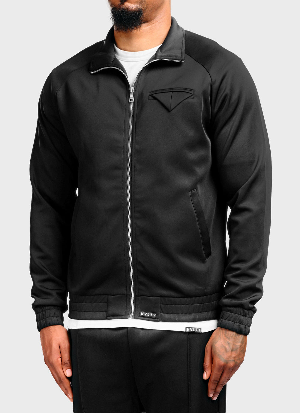 Pocket Square Track Jacket - Black