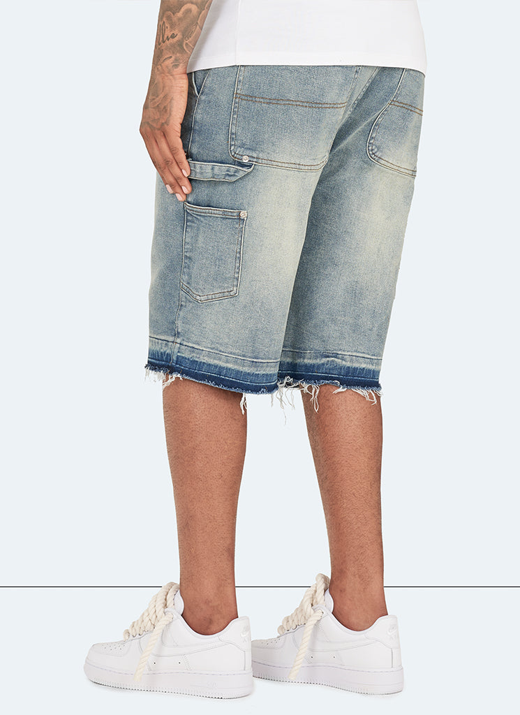 Vintage Carpenter Denim Shorts - Blue