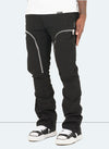 Vintage Flare Zipper Cargos - Black