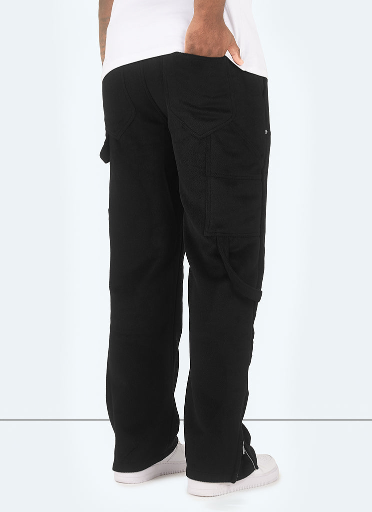 Heavyweight Wool Carpenter Rivet Pants - Black