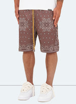 Paisley Shorts - Brown