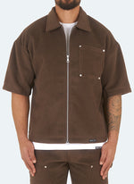 Heavyweight Wool Rivet Shirt - Brown